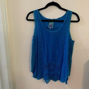 Johnny Was Eyelet Embroidered Tank Top